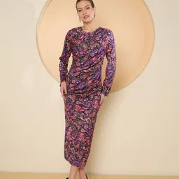 Antheaa Floral Print Maxi Midi Dress image 1