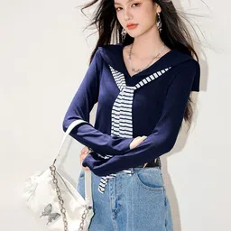 JC Collection Women Striped Colourblocked Pullover image 2