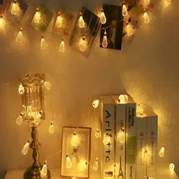 KAVYARA White & Gold Toned Champagne Shape Metal String Lights image 2