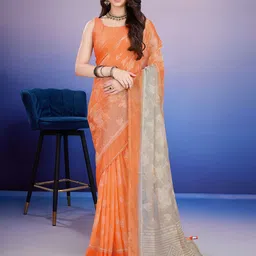 Rekha Maniyar Floral Brasso Block Print Saree-picture-11