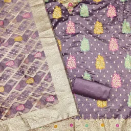 Panzora Embroidered Unstitched Dress Material image 2