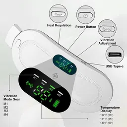 feshinnest Belly Warmer Heating Pad with 4 Heat Levels 4 Vibration Modes, image 3