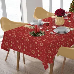 HOME COLORS.IN Multicoloured Cotton 4-Seater Table Cover-picture-43