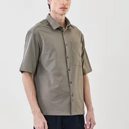 snitch Men Oversized Fit Self Design Spread Collar Casual Shirt image 5