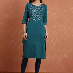 Anouk Women Embroidered Thread Work Kurta-image-78