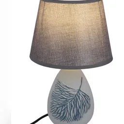 TAYHAA Grey Printed Ceramic Contemporary Frusturical Shaped Table Lamp image 5