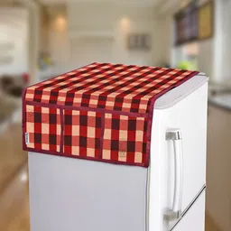 E-Retailer 3-Pcs Red & Cream Printed Refrigerator Covers image 5