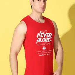 WOOSTRO Printed Gym Innerwear Vest VWS26 ALONE RED image 4