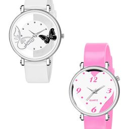 CSAMON Women Pack of 2 Straps Analogue Watch 601 White 603 Pink-picture-17