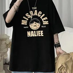 StyleCast x Revolte Men Typography Printed Round Neck Oversized T-shirt-picture-34