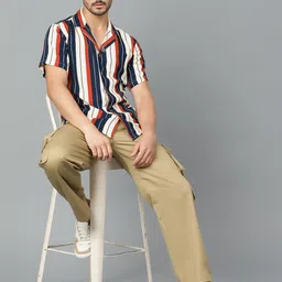 Stylecast X Kotty Men Modern Multi Stripes Striped Relaxed Fit Casual Shirt image 3