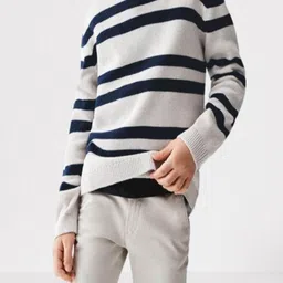 Selcan Unisex Kids Striped Woollen Pullover image 3