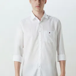 Louis Philippe Sport Men Spread Collar Solid Cotton Slim Fit Casual Shirt-image-24