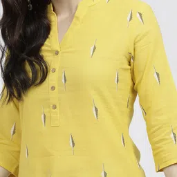 Vishudh Ethnic Motifs Printed Mandarin Collar Pure Cotton Straight Kurta With Palazzo image 2