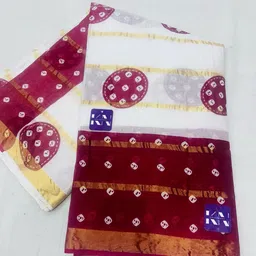 KRISHNA NX Bandhani Beads and Stones Pure Cotton Bandhani Saree image 2