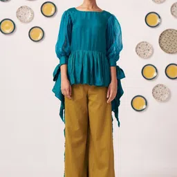 Western Era Puff Sleeve Peplum Top-picture-36