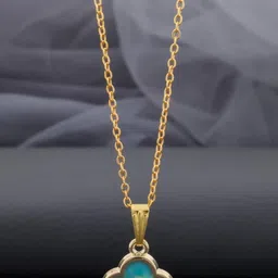 SZN Set Of 2 Gold-Plated Beaded Floral & Circular Heart Shaped Pendants With Chains image 4