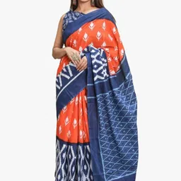 JALTHER Ethnic Motifs Pure Cotton Block Print Saree-picture-38