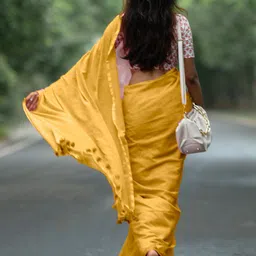 Anouk Solid Pure Cotton Khadi Saree image 2