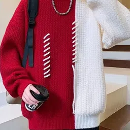 StyleCast x Revolte Men Cable Knit Colourblocked Pullover image 2