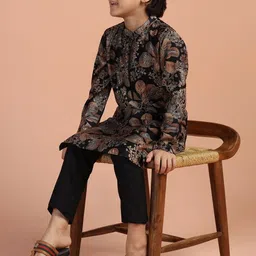 KISAH Boys Floral Printed Regular Kurta with Trousers-picture-27