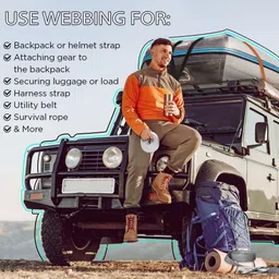 MILLETS 1 inch 45.7 meter roll only 1" Heavy Duty Nylon Webbing Strap 50 Yards Strap image 5