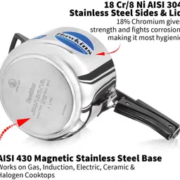 hawkins STAINLESS STEEL 5 LITRE (HSS50) 5 L Induction Bottom Pressure Cooker image 3