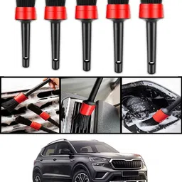 ccmm Universal Red/Black Wet & Dry Cleaning Brushes Set Of 5 For Car-168 Wet and Dry Duster Set image 1
