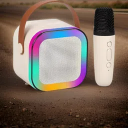 MAHAGURU TRADERS G21_K12Wireless karaoke mic speaker with Bluetooth compatibility and RGB lights 10 W Bluetooth Home Audio Speaker image 1