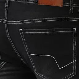 peter england Men Slim Mid Rise Black Jeans image 5