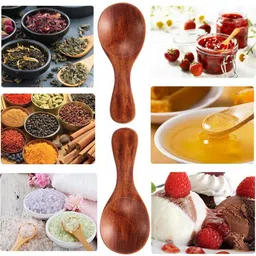 hsc enterprises Wooden Small Masala Spoon Set | Mini Tea & Sugar Spoon 12 Pcs Disposable Wooden Measuring Spoon Set image 5