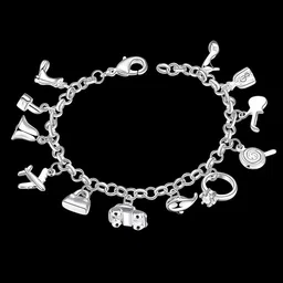 Peora Silver Plated 925 Sterling SilverCharm Bracelet image 3