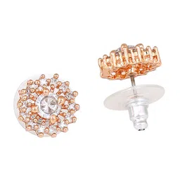 Estele Rose Gold Plated Floral Studs Earrings image 3