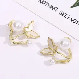 Krelin Gold-Plated Stone Studded & Beaded Studs Earrings image 5