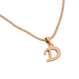 Estele Rose Gold-Plated Initial D Shaped Pendant With Chain image 4