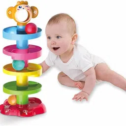 snm97 Early Education Baby 5 Layer Roll Ball Drop and Roll Swirl Tower_8901 image 2