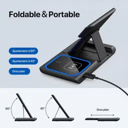 Jxrev 3in1 Foldable Stand 23W for iPhone 17/16/15/14/13/12,iWatch,Airdops Wireless Charging Pad image 4