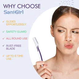 sanigirl Face Razor For Women | For Eyebrows, Upper Lip, Forehead & Chin (Pack of 3), Women image 3
