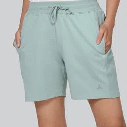 infinia Solid Women Light Blue Regular Shorts image 1