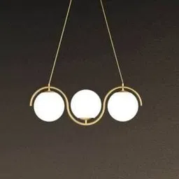 Lymon Hanging 3 Glass DHANUSH STYLE for Living Room,Bedroom, Bulbnot (Pack of 1) Recessed Ceiling Lamp image 2