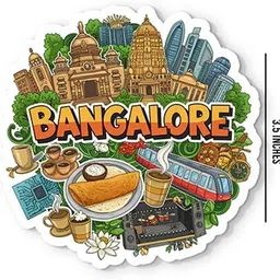 gifteeng Bagalore 4mm Thick, Stylish Magnet for Fridge, Wardrobe & Metal Surfaces Fridge Magnet Pack of 1 image 2