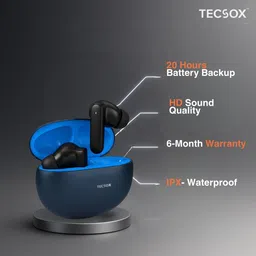 tecsox Pulse 611 Bluetooth Earbuds | Deep Bass | Under ₹1000 Bluetooth Headset image 5