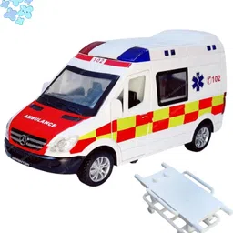 zuuluzrs 1:32 Ambulance Toy Mercedes Sprinter Car Model With Light-Sound Openable Doors-picture-11