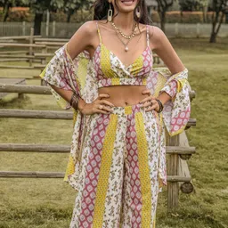 cool and casual Top Palazzos Co-ords Set with Shrug-picture-19