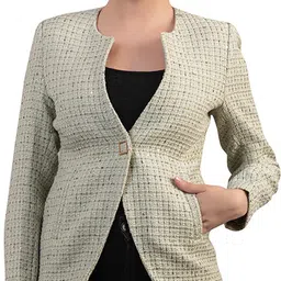 twenty me Women Checkered Single Breasted Casual Blazer-picture-16