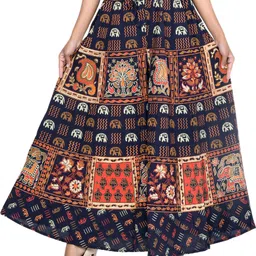 samjhi Women Flared Multicolor Pure Cotton Trousers-picture-14