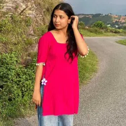 hari om collections Casual Regular Sleeves Solid Women Pink Top-picture-12