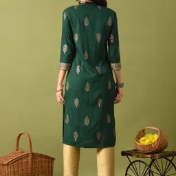 annsh apparel Women Printed Viscose Rayon Straight Kurta image 2