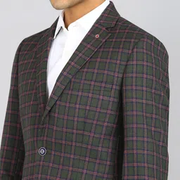 raymond Men Checkered Single Breasted Formal Blazer image 5
