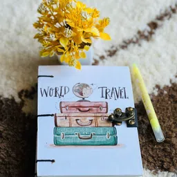 nizam handiicraft World travel Printed Diary Notebook With Lock Clasp For Gift/Office A5 Diary 200 200 Pages image 2